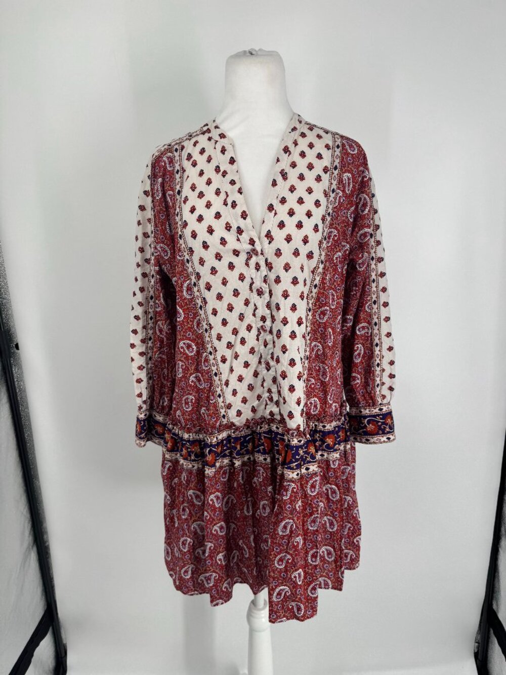 Veronica Beard Jesila Paisely Cotton Mini Dress Size S - Picture 3 of 12